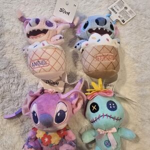 Disney Stitch & Angel Plush Ice Cream Cup Toy - Blue & Pink